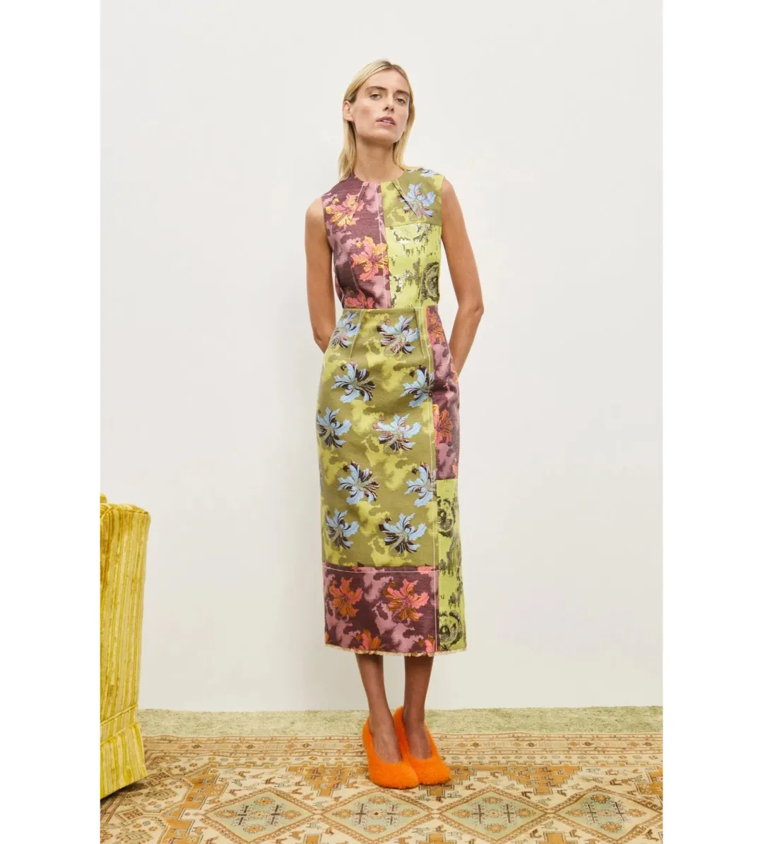 Alemais Adriana Jacquard Midi Gown Multi Floral Size AU 12 for rent on The Volte - main image
