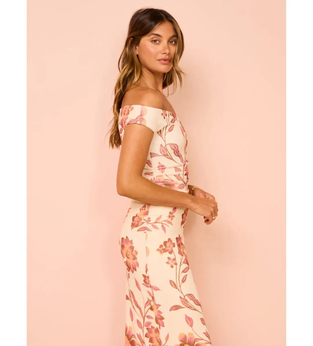 Ownley Ines Midi Dress Vanilla Floral Size XS/AU 6 for rent on The Volte - main image