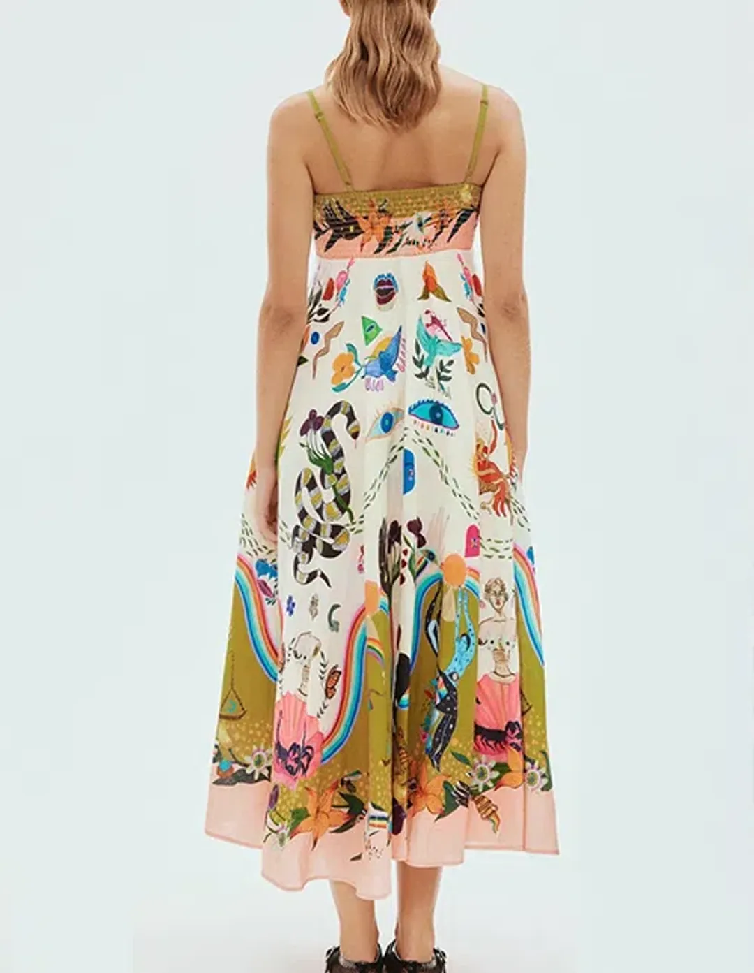 Alemais Evergreen Printed Maxi Sundress Size AU 12 for rent on The Volte - main image