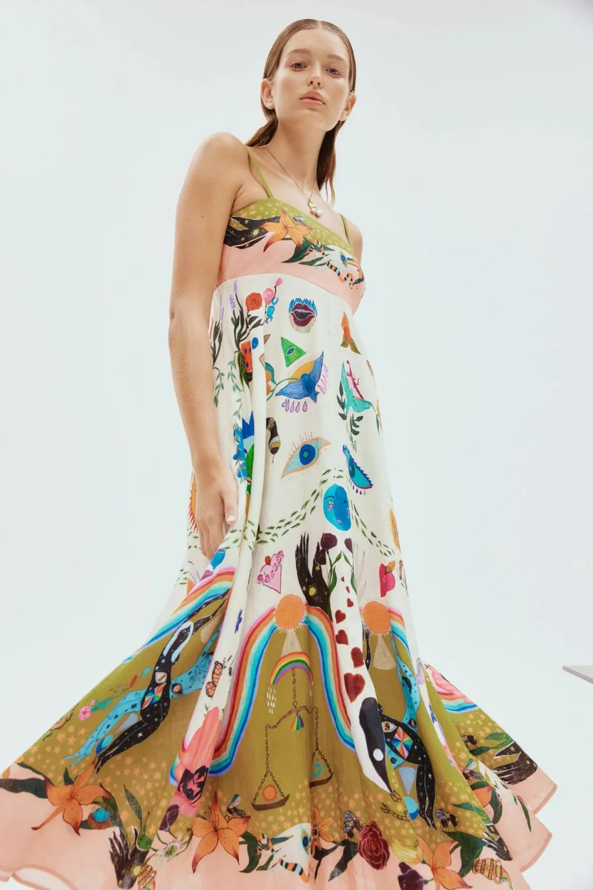 Alemais Evergreen Printed Maxi Sundress Size AU 12 - Image 4