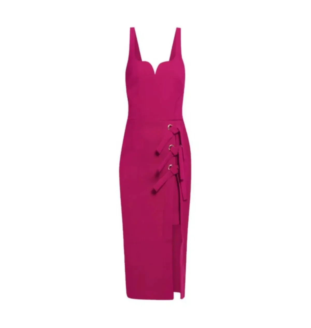 NEW Rebecca Vallance Delilah Fuchsia Pink Midi Bow Dress Size 6 - Image 4
