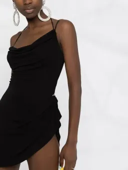 Dsquared2 Ruched Asymmetric Dress Black Size 8 for rent on The Volte - image 3