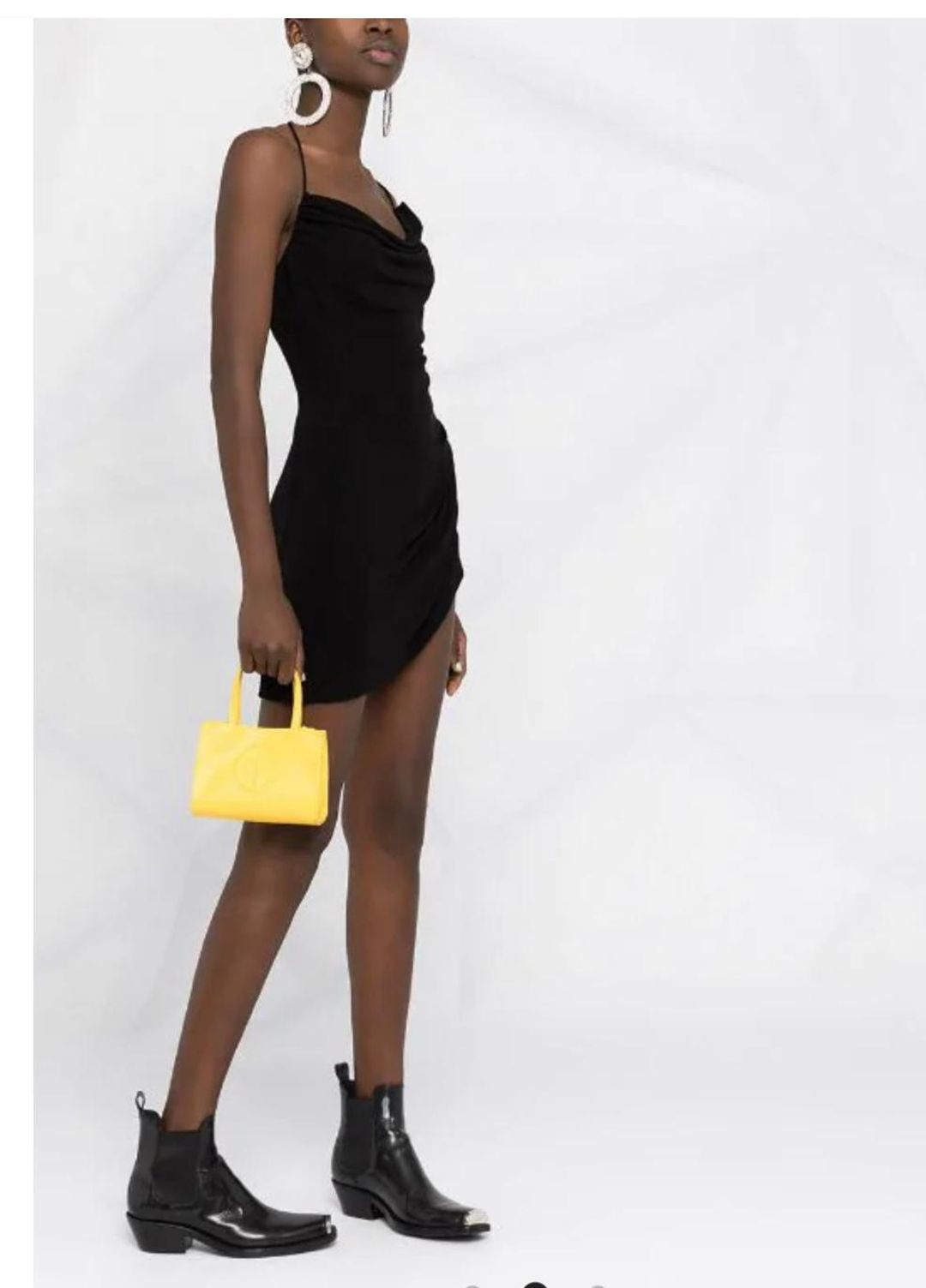 Dsquared2 Ruched Asymmetric Dress Black Size 8 for rent on The Volte - main image