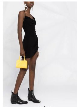 Dsquared2 Ruched Asymmetric Dress Black Size 8 for rent on The Volte - image 1