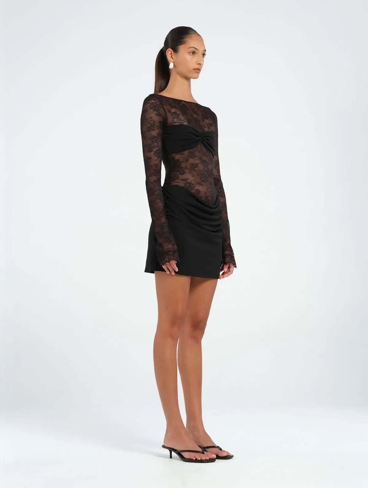 Benni Oskar Mini Dress in Black Size 6 - Image 3