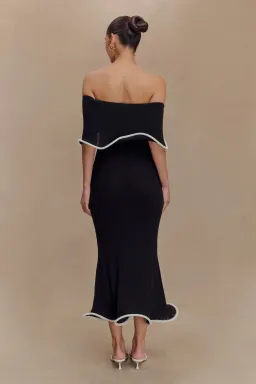 MESHKI Molly Off Shoulder Knit Midi Dress Black Size S / Size AU 8 for rent on The Volte - image 5