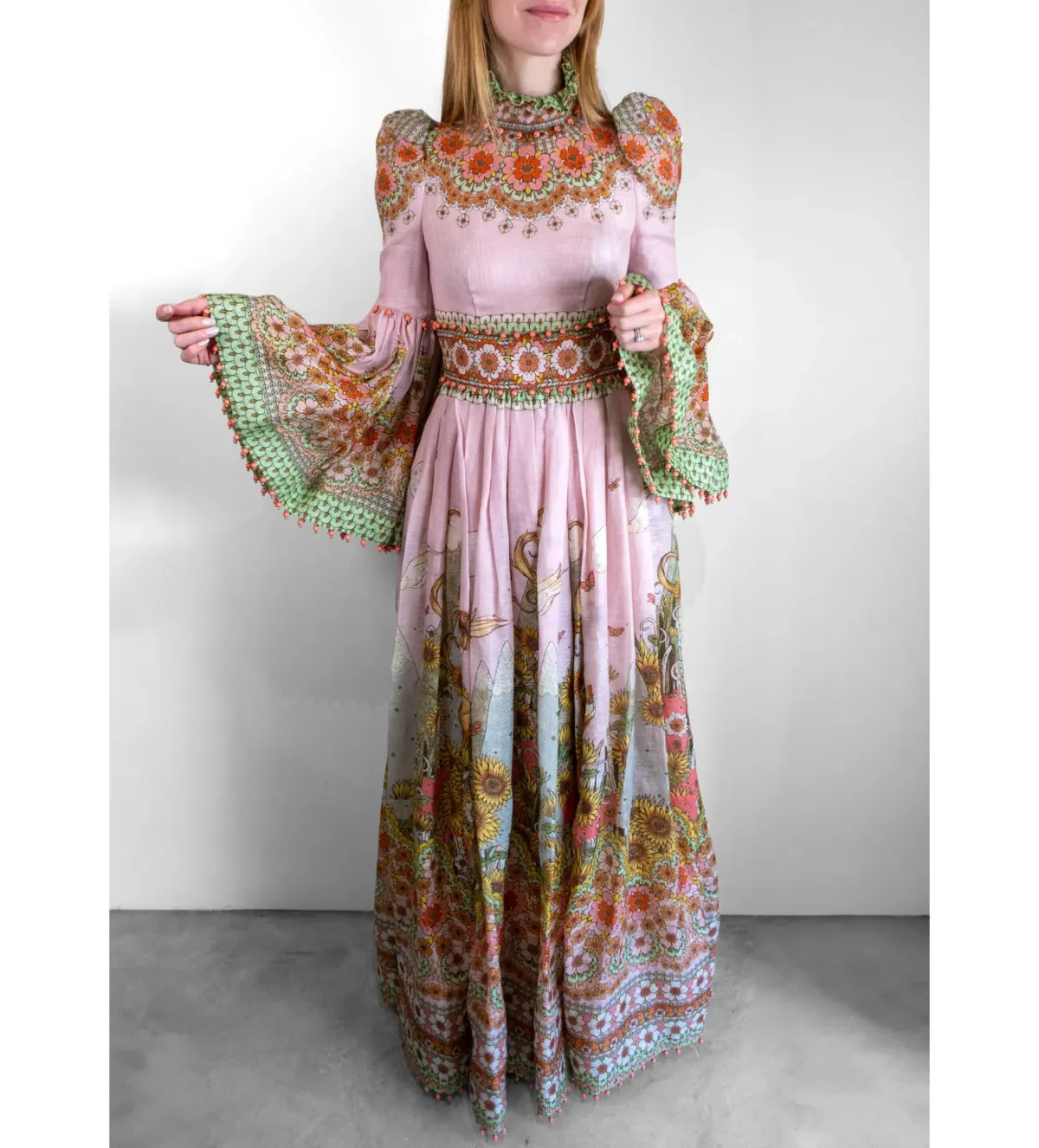 Zimmermann Kaleidoscope Bell Sleeve Gown Multi Floral Size 3 AU 14 - Image 1