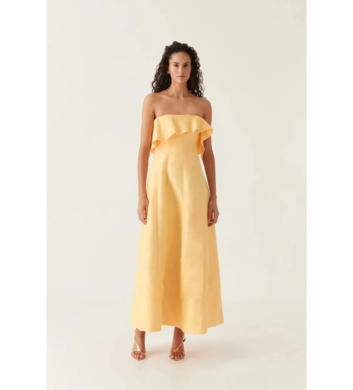 Aje Shallows Strapless Gown Marigold Yellow Size AU 10 - Image 1