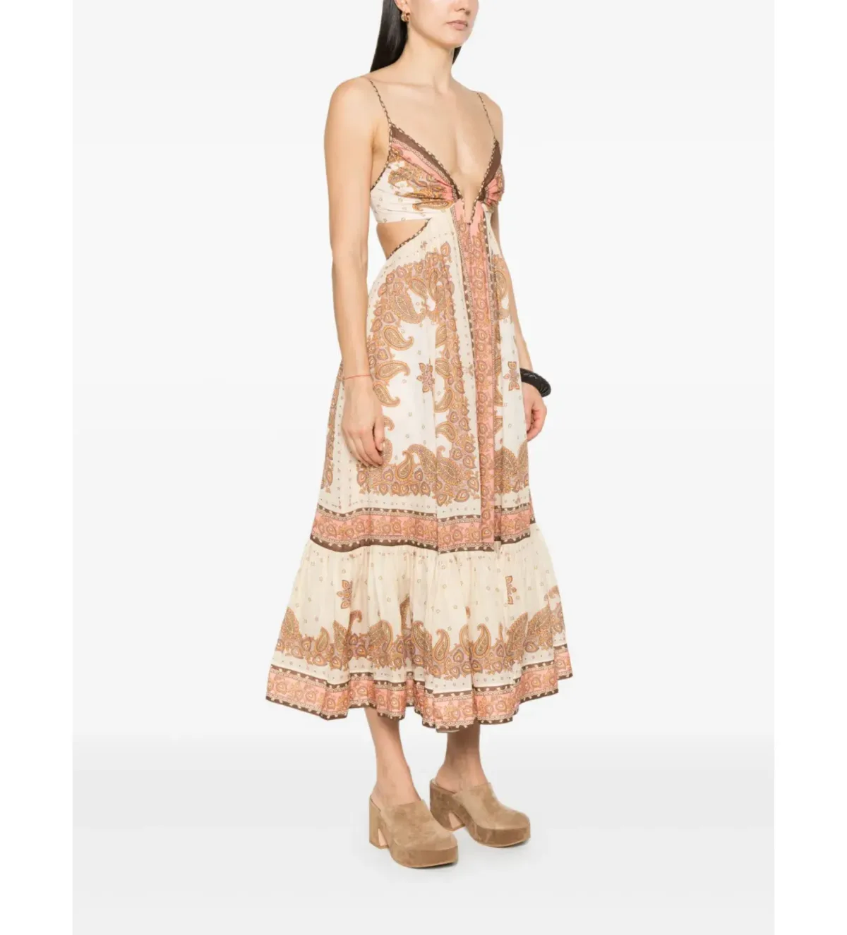 Zimmermann Maxine Plunge Maxi Dress Multi Size 10 - Image 2