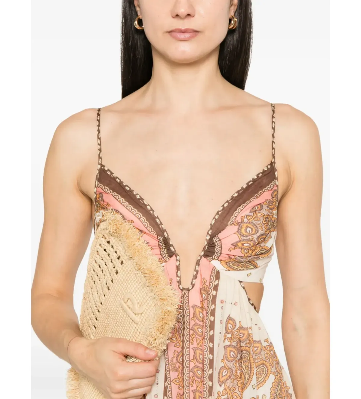 Zimmermann Maxine Plunge Maxi Dress Multi Size 10 - Image 3