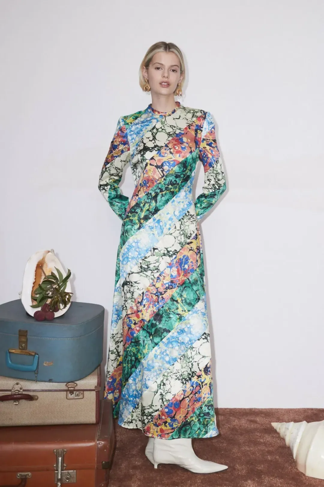 Alemais Sunburst Gown Multi Print Size 12 for rent on The Volte - main image