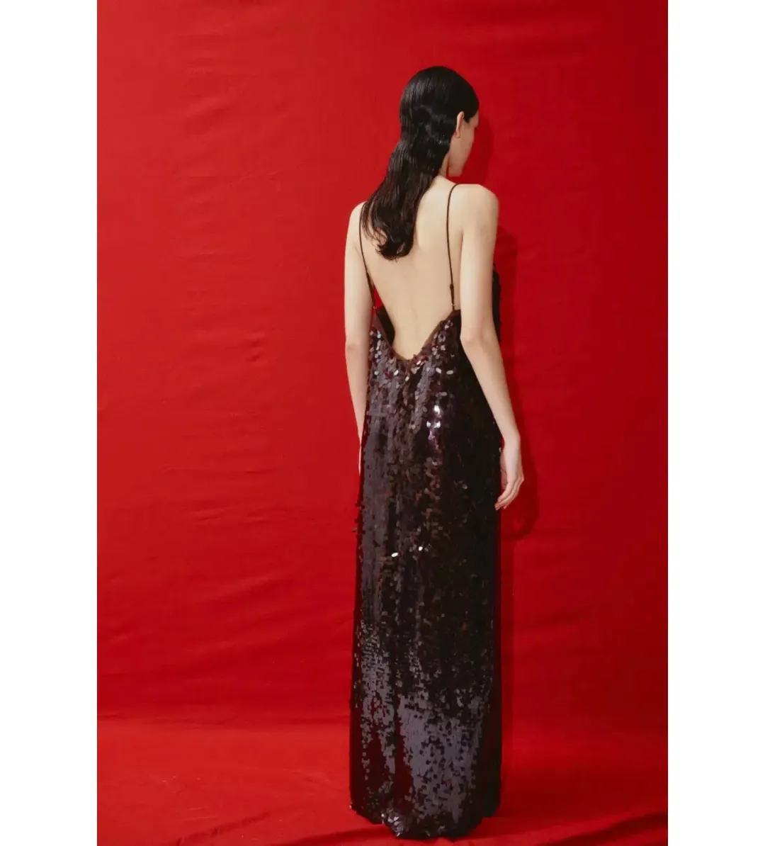 Alemais Geanie Sequin Gown In Chocolate Size L / AU 12 for rent on The Volte - main image