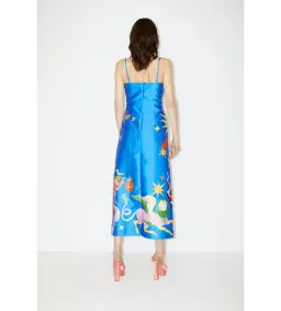 Alémais Guardian Silk Midi Dress in Blue Size XL / AU 16 for rent on The Volte - image 3