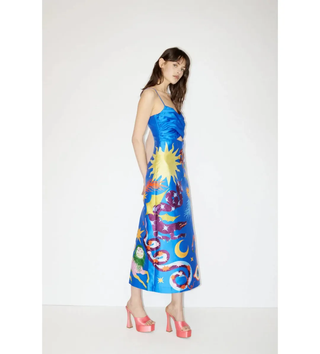 Alémais Guardian Silk Midi Dress in Blue Size XL / AU 16 for rent on The Volte - main image