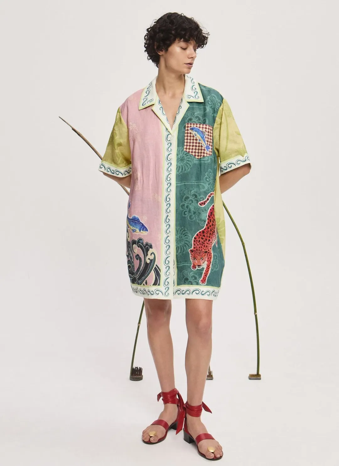 Alémais Rochester Mini Shirtdress Multi Size 16 for rent on The Volte - main image