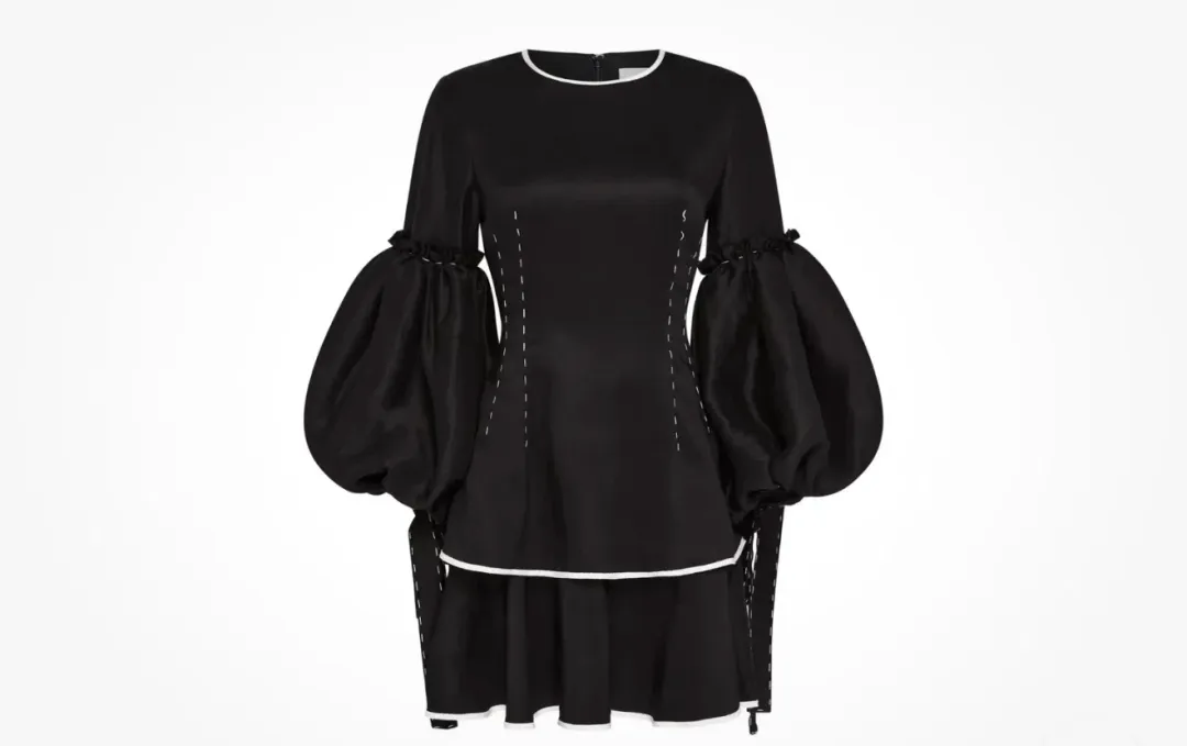 AJE Black Gracious Tiered Linen Blend Mini Black Size AU 10 for rent on The Volte - main image