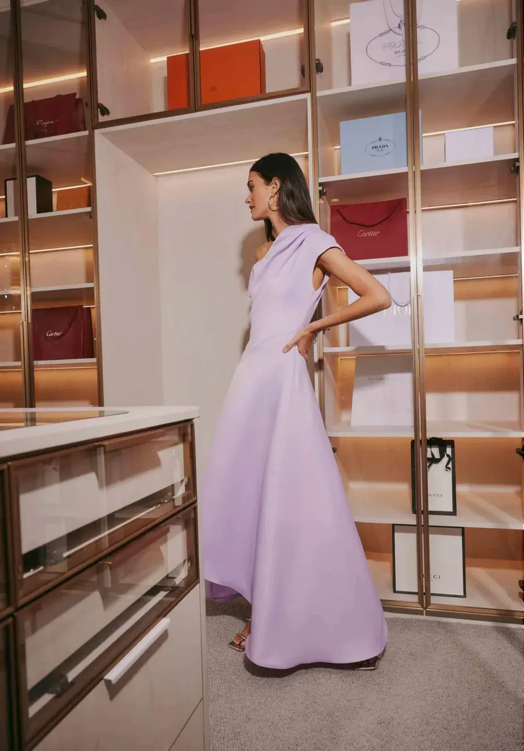 Elliatt Marissa One Shoulder Gown Purple Size AU 8 for rent on The Volte - main image