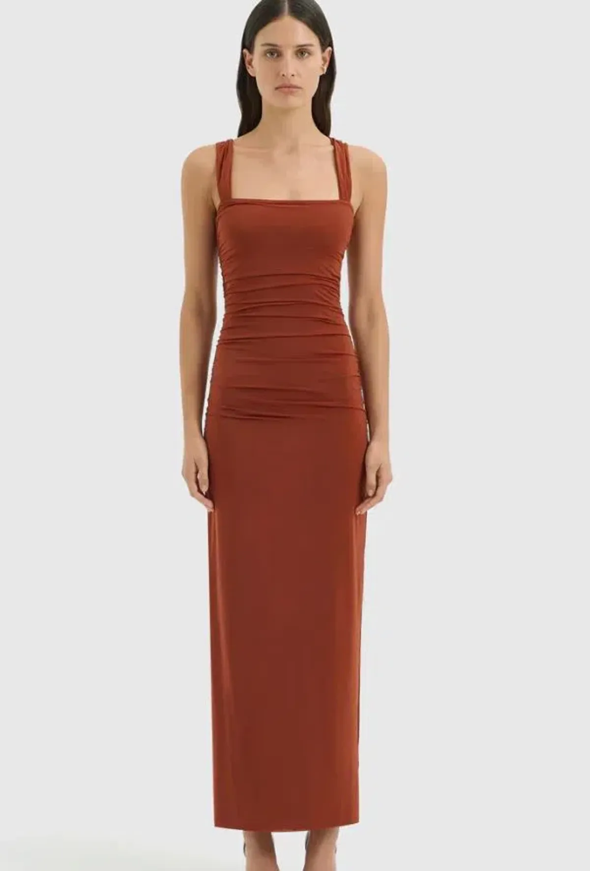 Sir Rosseli Gathered Midi Rust Size AU 8 - Image 2