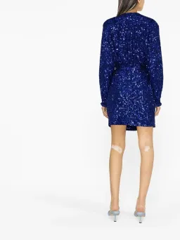 Rotate By Birger Christensen Sequinned Blue Mini Size 10 for rent on The Volte - image 5