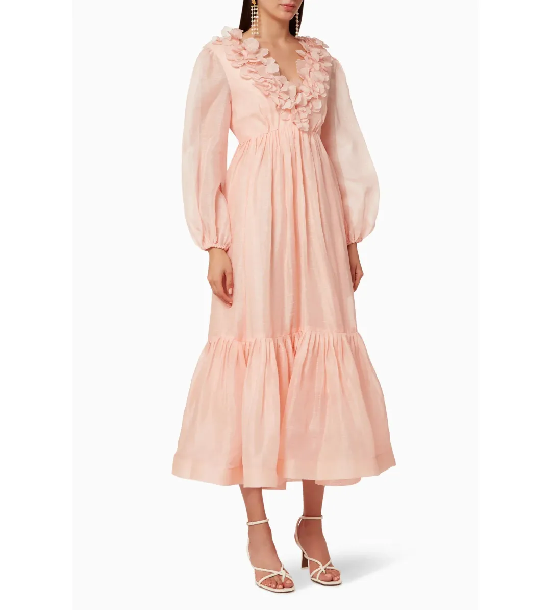 Zimmermann The Lovestruck Garland Midi Dress Pink Size 2 AU 12 for rent on The Volte - main image