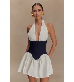 MESHKI Merlyn Denim Cotton Mini Dress Indigo Blue Size S AU 8 for rent on The Volte - image 2