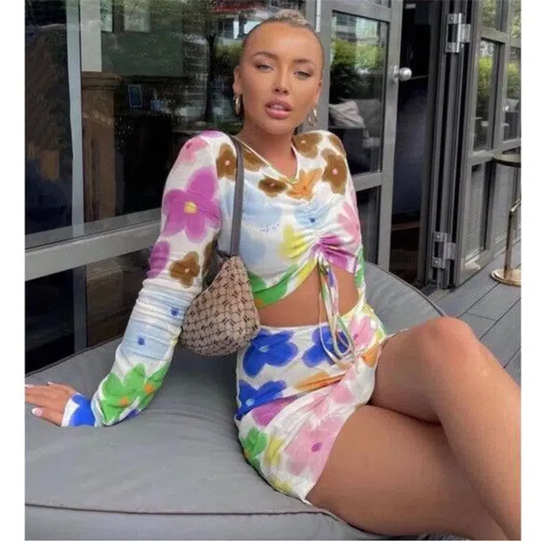 With Jean Hermana Dress Viola Tricolour Size 6 for rent on The Volte - main image