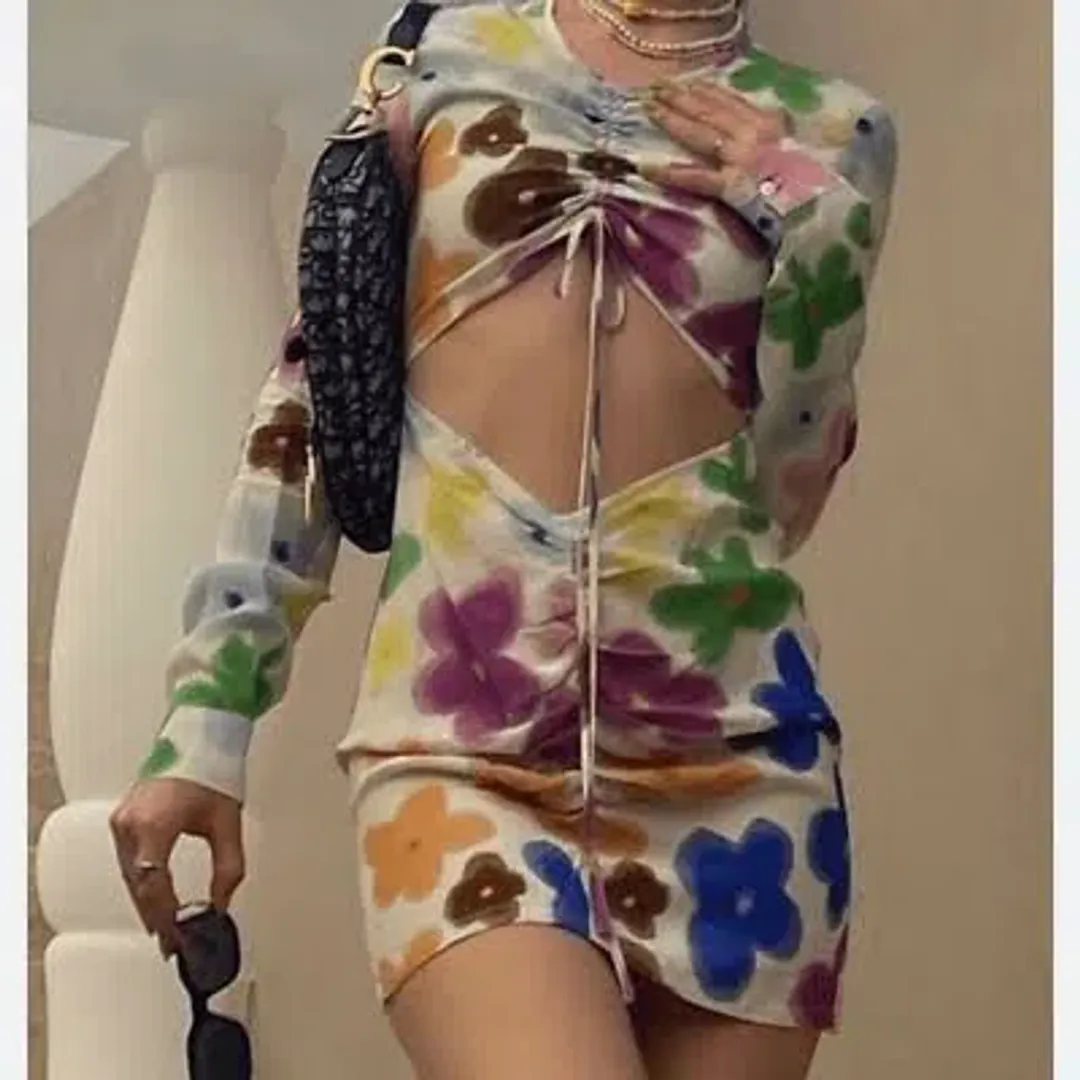 With Jean Hermana Dress Viola Tricolour Size 6 for rent on The Volte - main image