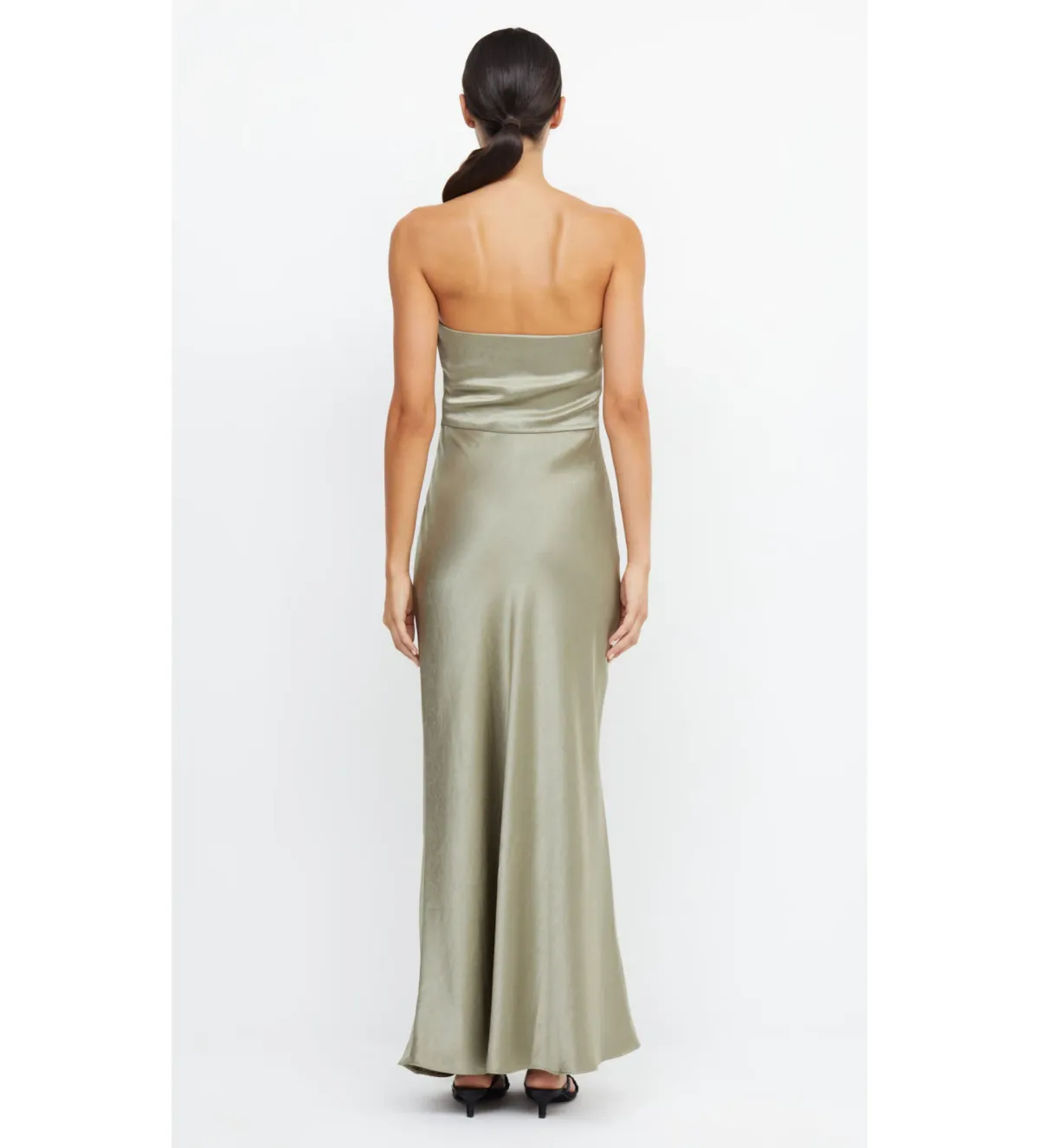 Bec + Bridge Satin Green Sage Maxi Dress Size 8 - Image 2