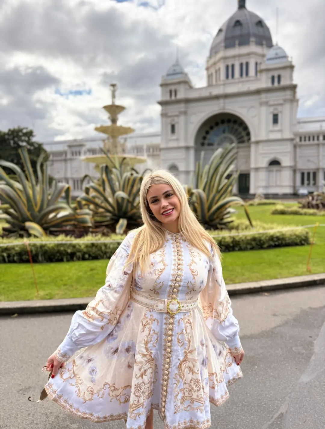 Zimmermann Hypnotic Buttoned Mini Dress in Blue Floral Size AU 14 for rent on The Volte - main image