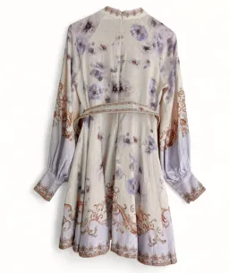 Zimmermann Hypnotic Buttoned Mini Dress in Blue Floral Size AU 14 for rent on The Volte - image 4