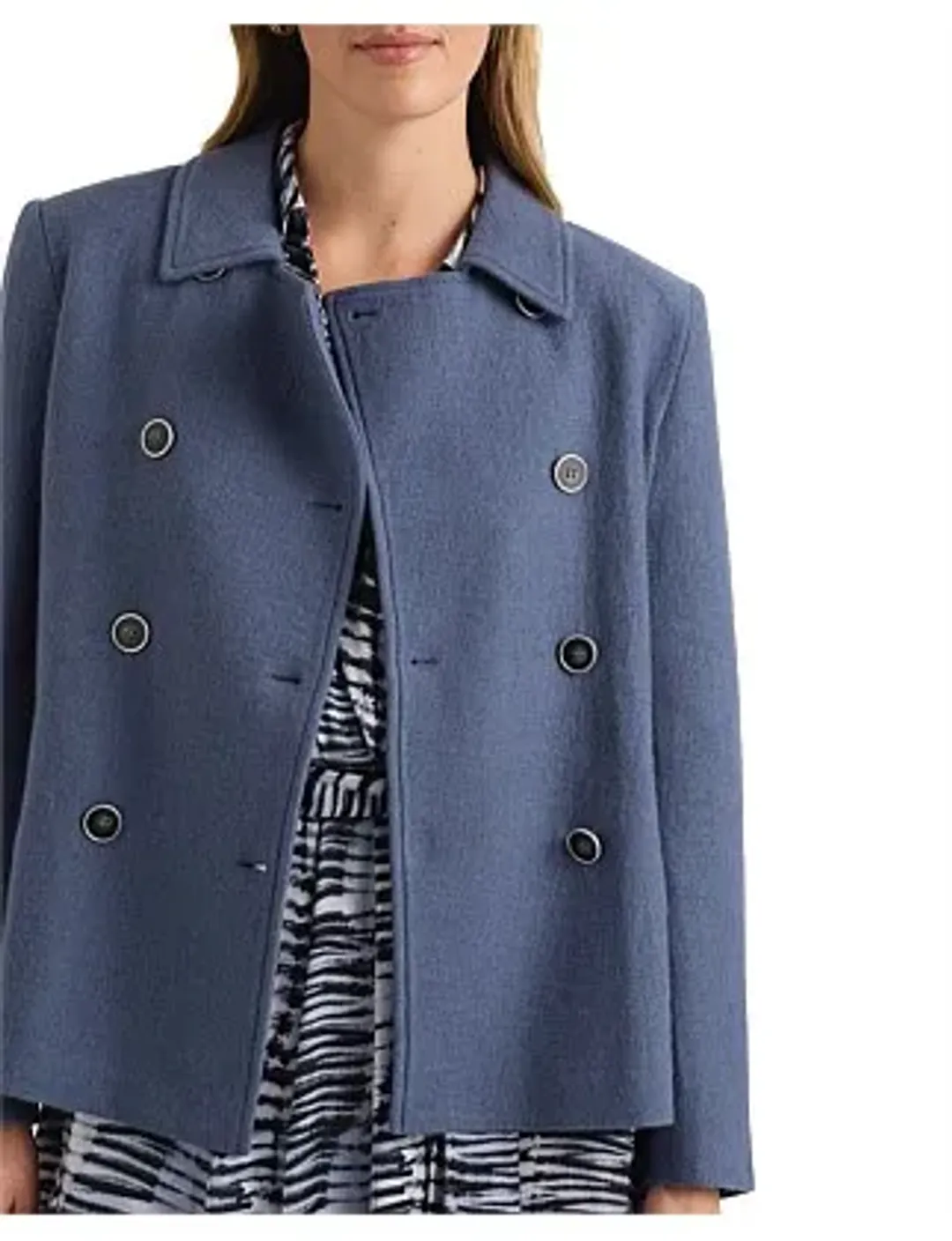 David Lawrence Brandon Felted Wool Jacket in Slate Grey Size 4/XXS for rent on The Volte - main image