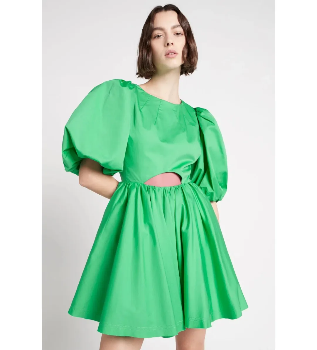 Aje Colette Abstract Cut Out Mini Dress Green Size AU 10 for rent on The Volte - main image