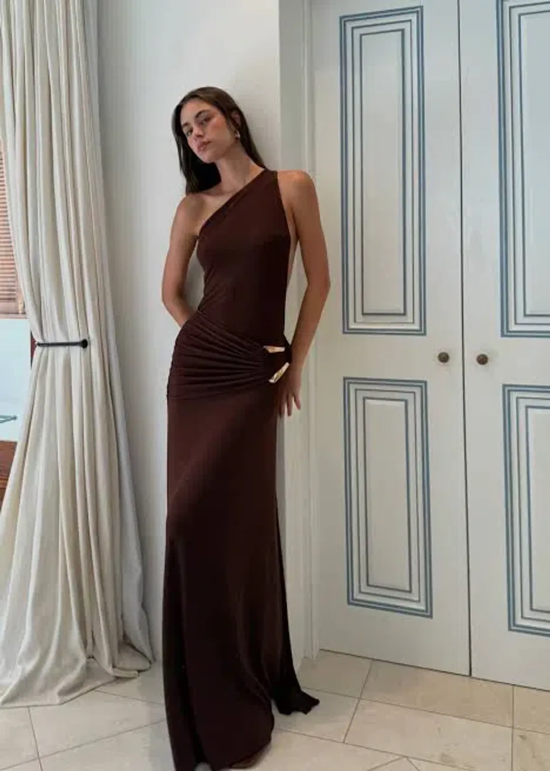 Ance Gria Gaia Gown Brown Size AU 8 for rent on The Volte - main image