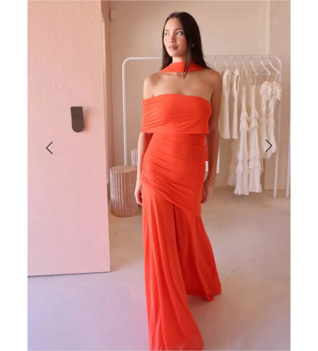 By Nicola Fiesta Off Shoulder Maxi Dress in Fiesta Size AU 6 for rent on The Volte - main image
