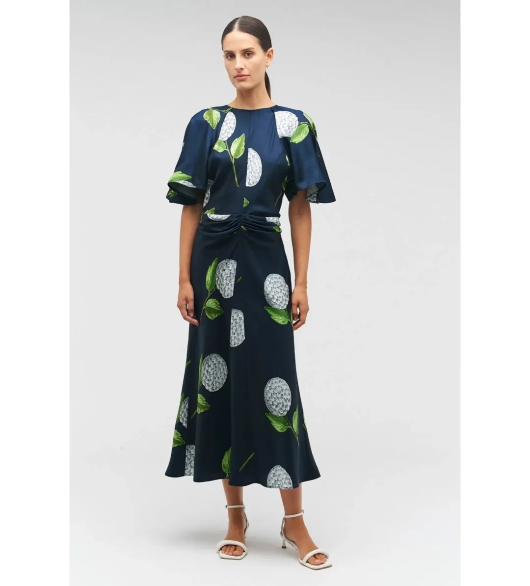 Oroton Snowdrop Print Midi Dress North Sea Size 14 for rent on The Volte - main image