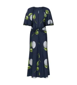 Oroton Snowdrop Print Midi Dress North Sea Size 14 for rent on The Volte - image 5