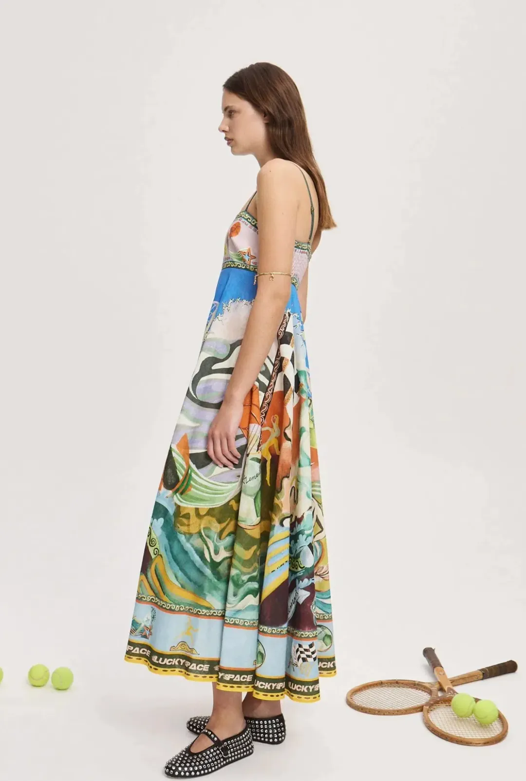 Alemais Lucky Pace Sundress Multi Print Size 12 for rent on The Volte - main image
