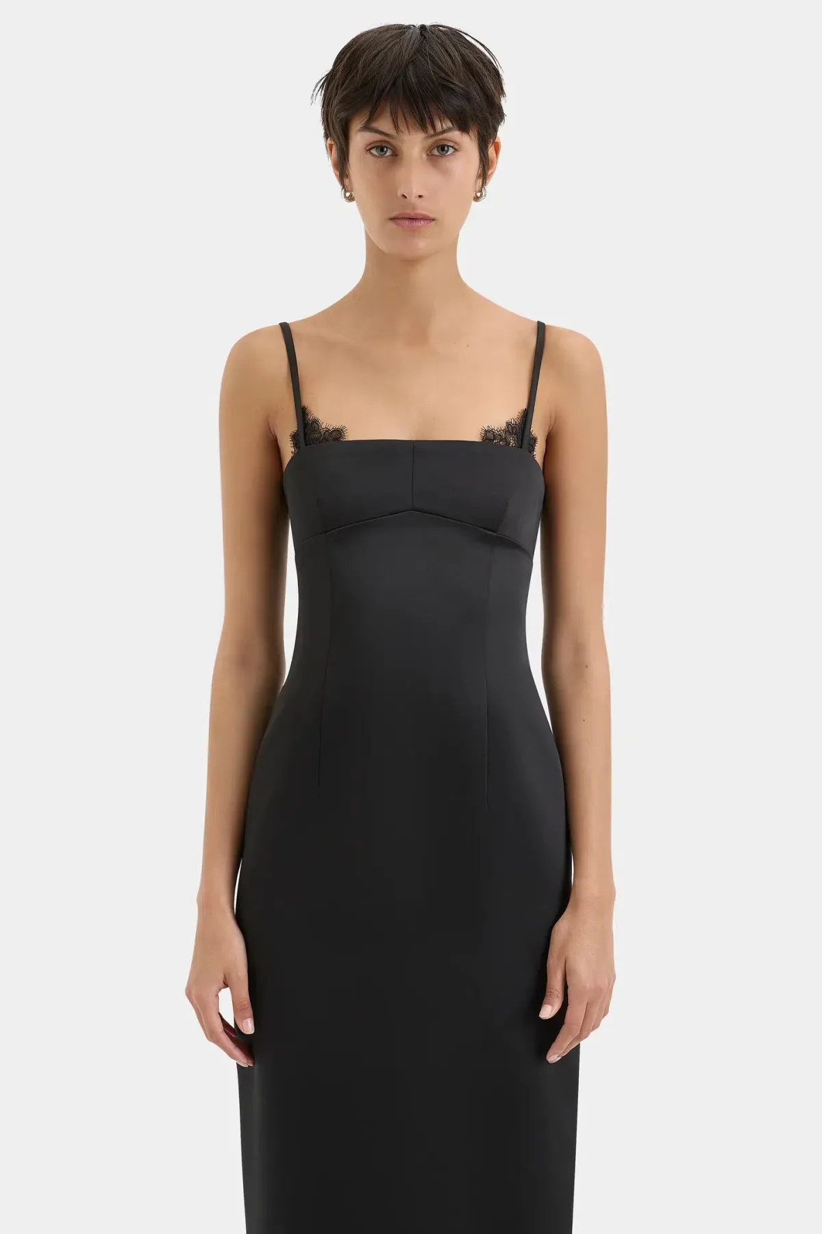 Sir the Label Poppy Column Midi Dress Black Size 12 - Image 2