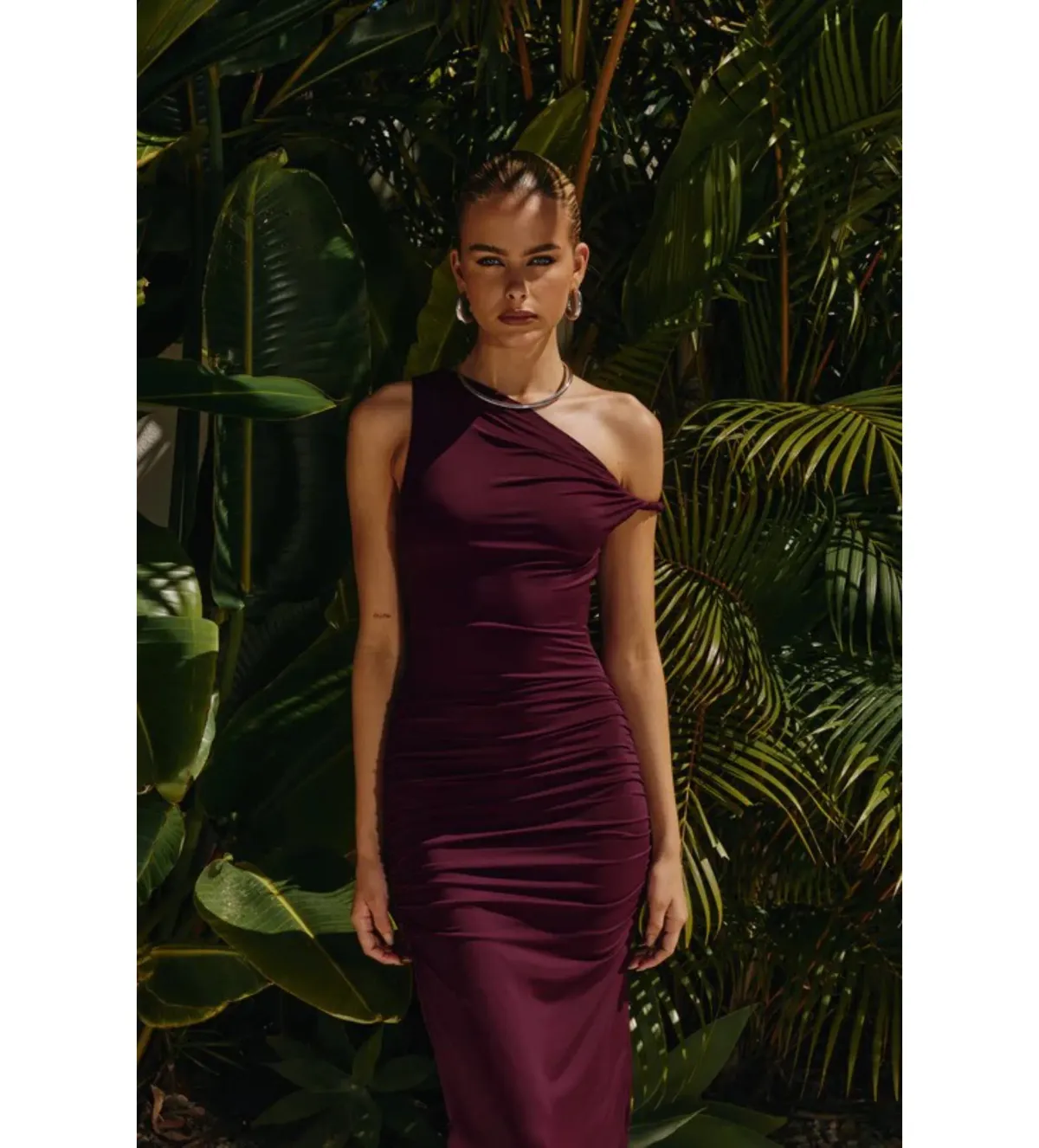 Runaway The Label Karmina Midi Dress Merlot Size AU 8 - Image 7