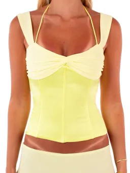 I am Delilah Scarlett Corset & Maxi Skirt Set in Butter Yellow Size S (AU 8) for rent on The Volte - image 2