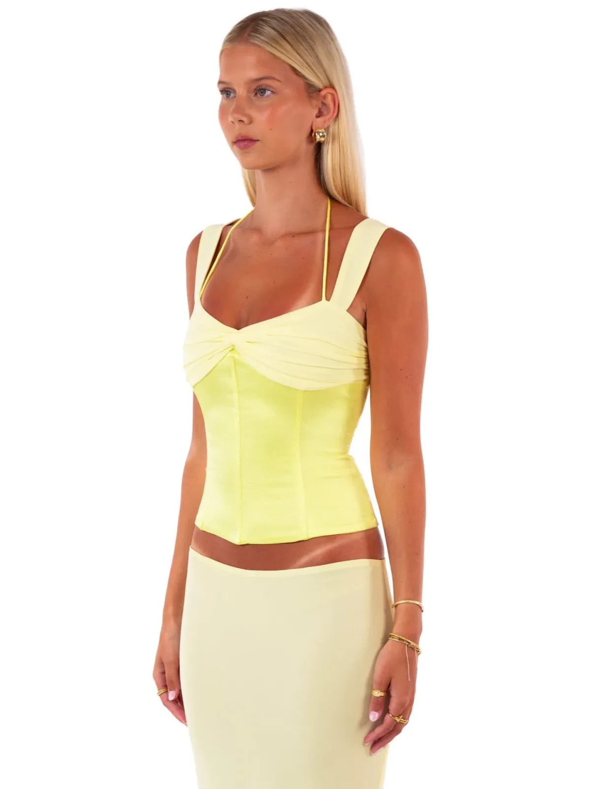 I am Delilah Scarlett Corset & Maxi Skirt Set in Butter Yellow Size S (AU 8) - Image 4