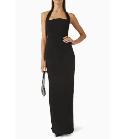 Rachel Gilbert Maria Haltereck Gown In Crepe Black Size 8 for rent on The Volte - image 3
