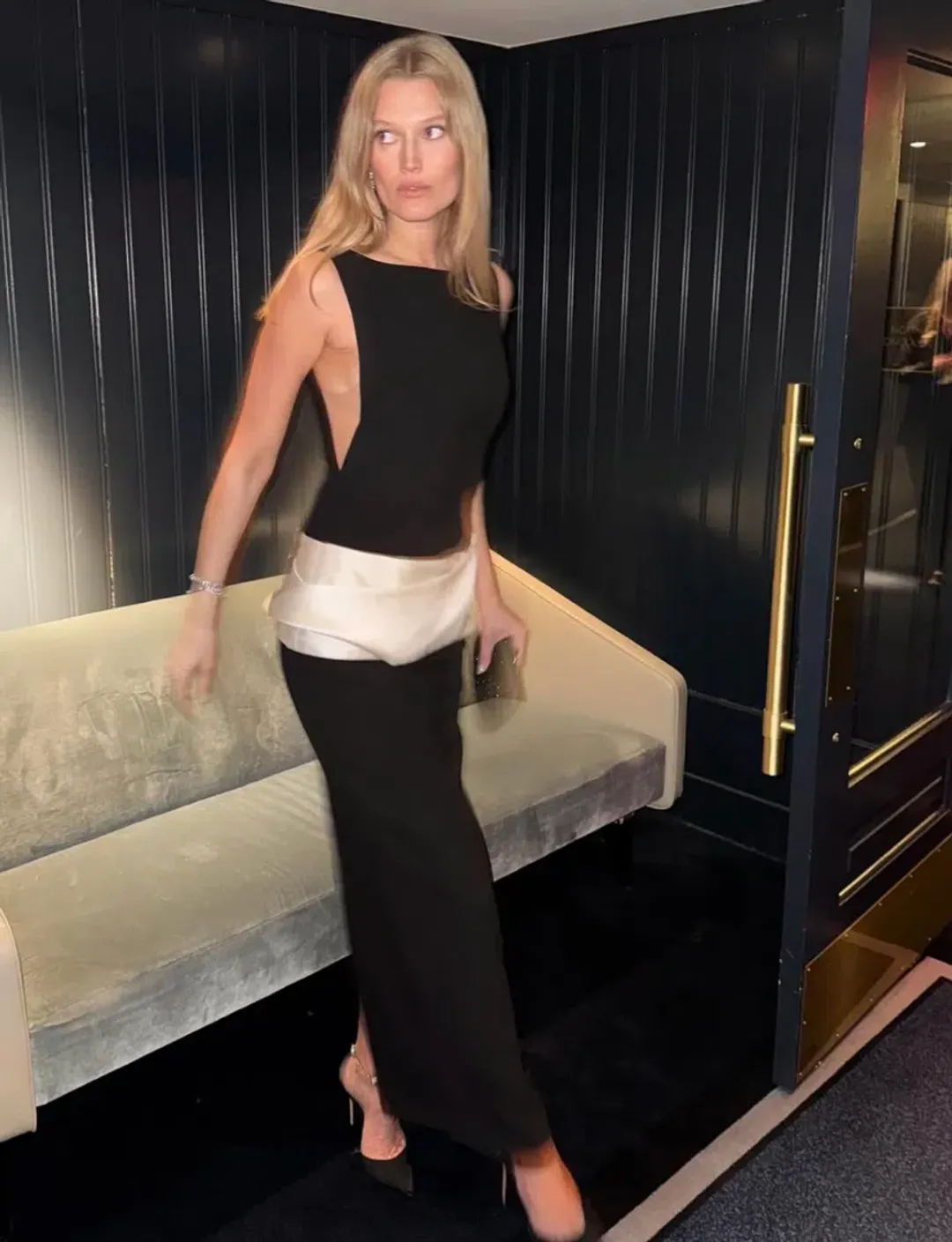 Rachel Gilbert Rikki Maxi Gown in Black/Ivory Size AU 10 for rent on The Volte - main image