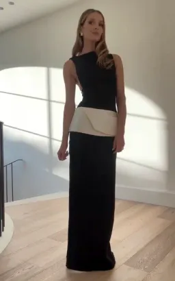 Rachel Gilbert Rikki Maxi Gown in Black/Ivory Size AU 10 for rent on The Volte - image 2