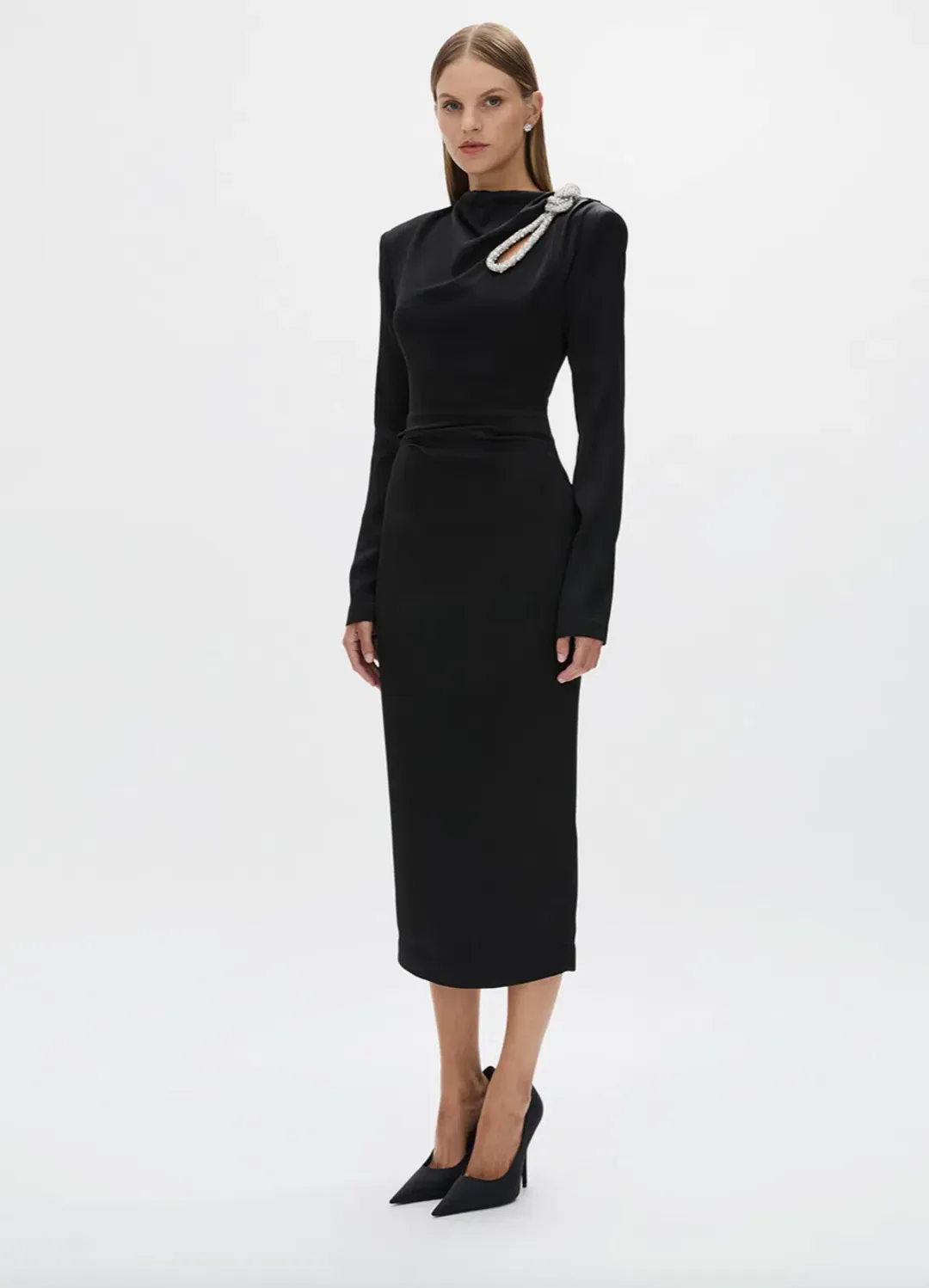 Rachel Gilbert Henrietta Midi Dress Black Size AU 12 for rent on The Volte - main image
