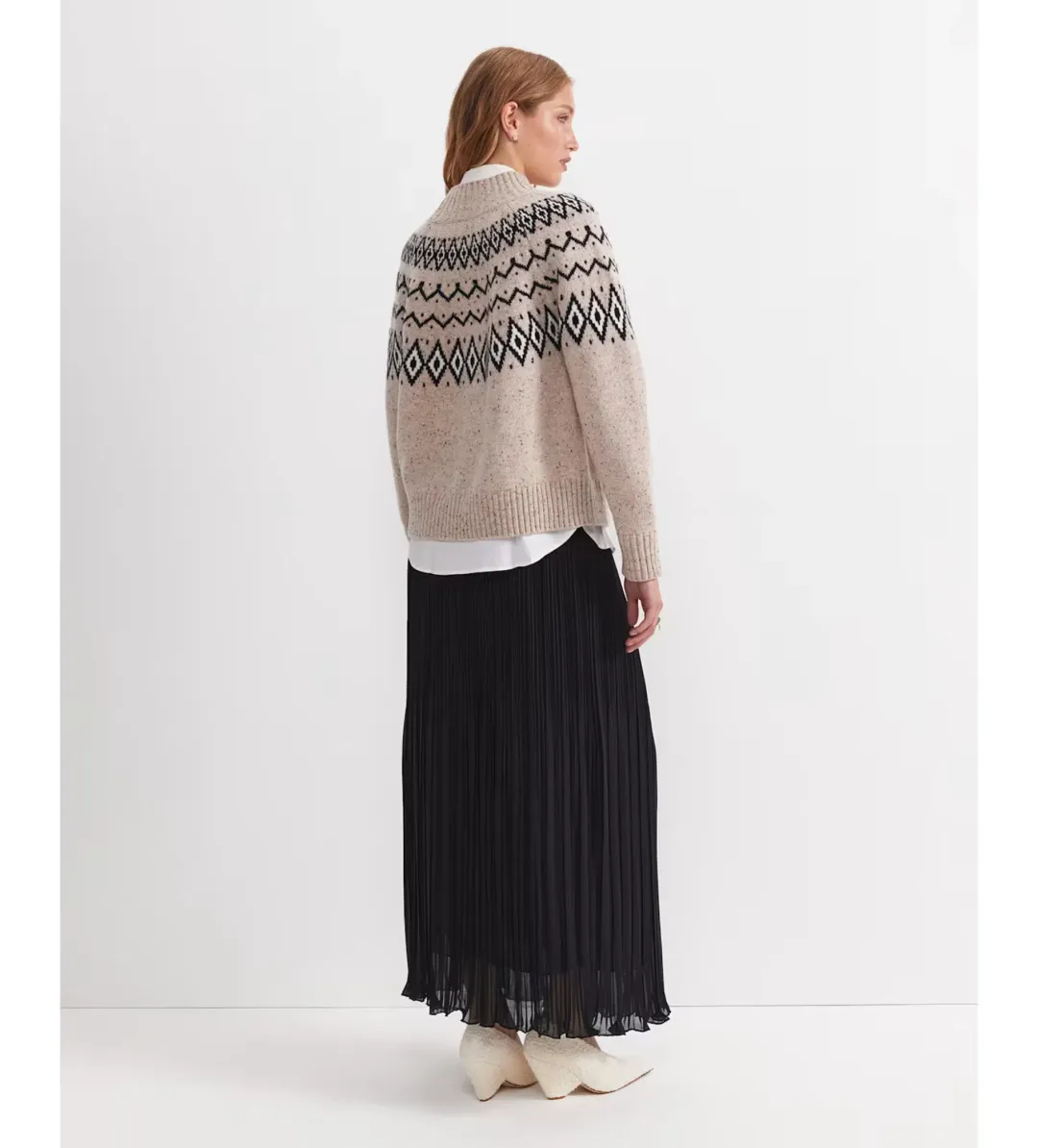 Sportscraft Sunflower Fair Isle Wool Sweater Oatmeal One Size for rent on The Volte - main image