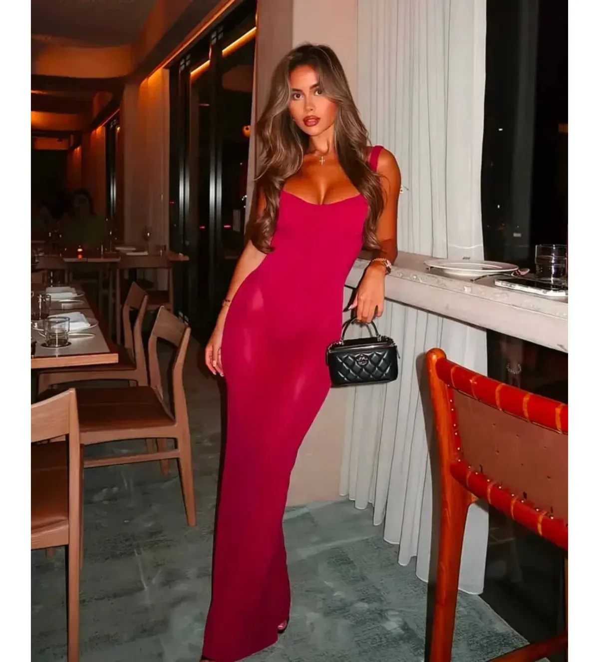 House of CB Robina Maxi Dress Wine Size 8 - Image 2