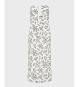 Rebecca Vallance Suki Strapless Bead & Sequin Midi Dress White Size AU 16 for rent on The Volte - image 4