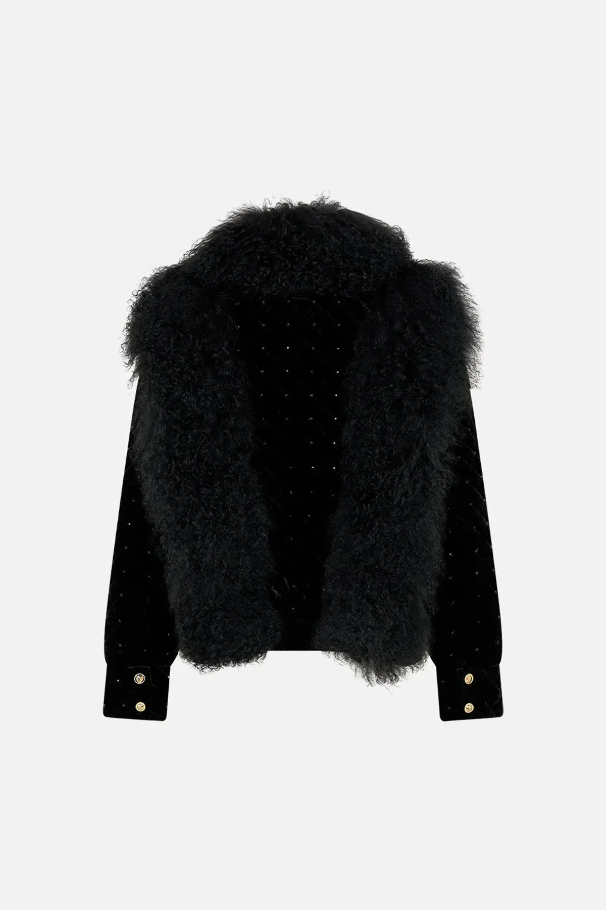 Camilla Magic In The Manuscripts Velvet Jacket with Fur Panels Black Size S/ Size AU 10 - Image 5
