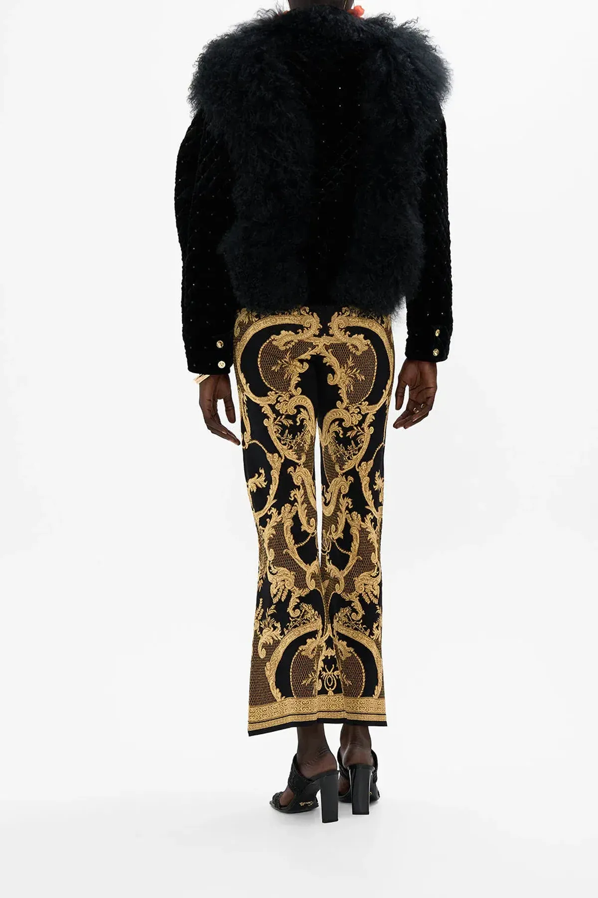 Camilla Magic In The Manuscripts Velvet Jacket with Fur Panels Black Size S/ Size AU 10 - Image 2